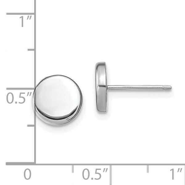 Leslie's 14k White Gold Polished Button Post Earrings - Image 4