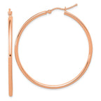 Leslie's 14k Rose Gold Polished 2x45mm Polished Hoop Earrings