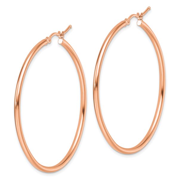 Leslie's 14k Rose Gold Polished 2x45mm Polished Hoop Earrings - Image 2