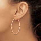 Leslie's 14k Rose Gold Polished 2x45mm Polished Hoop Earrings - Image 3