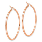 Leslie's 14k Rose Gold Polished 2x45mm Polished Hoop Earrings - Image 4