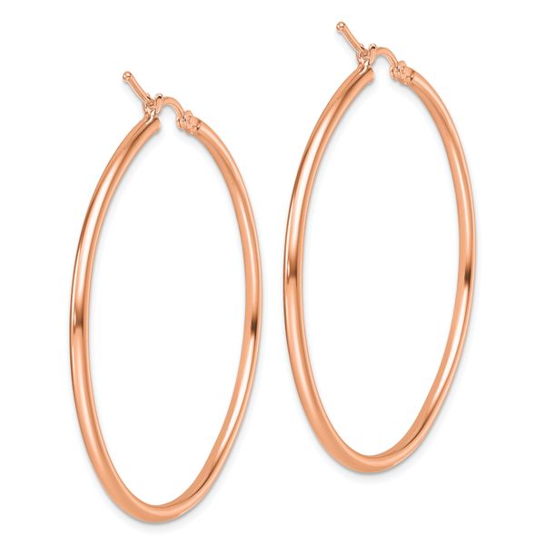 Leslie's 14k Rose Gold Polished 2x45mm Polished Hoop Earrings - Image 4
