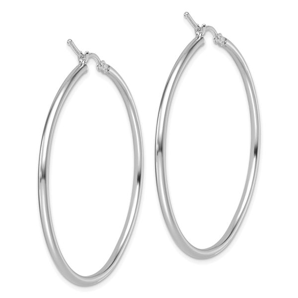 Leslie's 14K White Gold Polished 2mm Hoop Earrings - Image 4