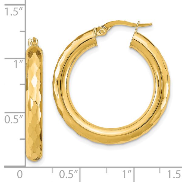 Leslie's 14k Polished D/C Hoop Earrings - Image 4
