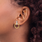 Leslie's 14K w/ White Rhodium Polished Post Dangle Earrings - Image 3