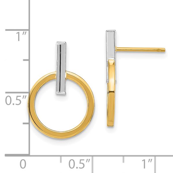 Leslie's 14K w/ White Rhodium Polished Post Dangle Earrings - Image 4