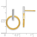 Leslie's 14K w/ White Rhodium Polished Post Dangle Earrings - Image 4