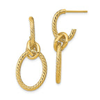 Leslie's 14K Polished Textured Post Dangle Earrings