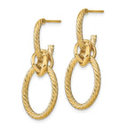 Leslie's 14K Polished Textured Post Dangle Earrings - Image 2
