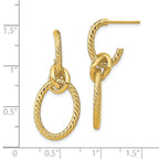 Leslie's 14K Polished Textured Post Dangle Earrings - Image 4