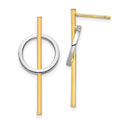 Leslie's 14K with Rhodium Post Dangle Earrings