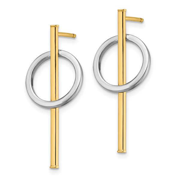 Leslie's 14K with Rhodium Post Dangle Earrings - Image 2