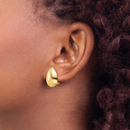 Leslie's 14K Polished Teardrop Omega Back Earrings - Image 3