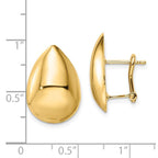 Leslie's 14K Polished Teardrop Omega Back Earrings - Image 4