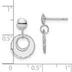 Leslie's 14K White Gold Polished Textured Post Dangle Earrings - Image 4