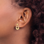 Leslie's 14K Two-tone Polished Textured Post Dangle Earrings - Image 3