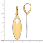 Leslie's 14K Two-tone Polished Textured Leverback Dangle Earrings - Image 4