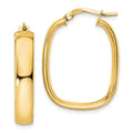 Leslie's 14K Polished Squared Oval Hoop Earrings