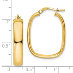 Leslie's 14K Polished Squared Oval Hoop Earrings - Image 4