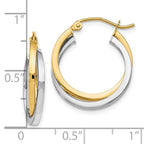 Leslie's 14K Two-tone Polished Hinged Hoop Earrings - Image 4