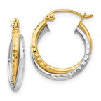 Leslie's 14K Two-tone D/C Hinged Hoop Earrings