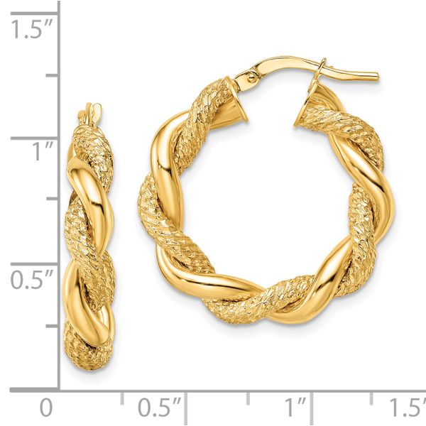 Leslie's 14K D/C Twisted Hoop Earrings - Image 4