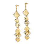 Leslie's 14K Two-tone Polished and Brushed D/C Post Dangle Earrings - Image 2