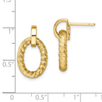 14K Polished and Textured Post Dangle Earrings - Image 4