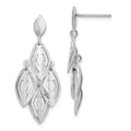 14k White Gold Polished D/C Post Dangle Chandelier Earrings