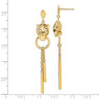 Leslie's 14k Polished Green Enamel Tiger Post Dangle Earrings - Image 4
