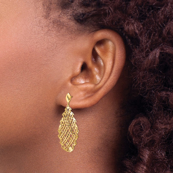 Leslie's 14k Polished D/C Post Dangle Earrings - Image 3