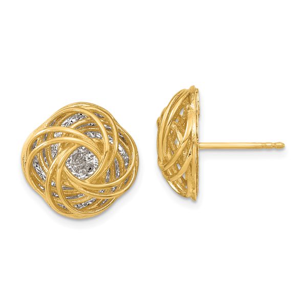 Leslie's 14K Two-tone Polished D/C Love Knot Earrings