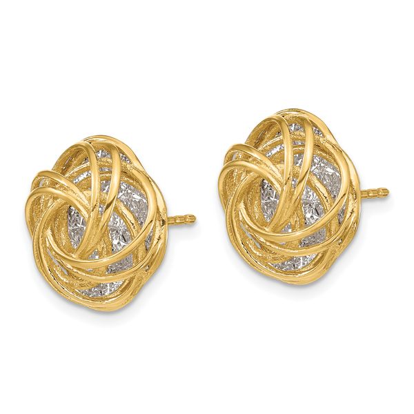 Leslie's 14K Two-tone Polished D/C Love Knot Earrings - Image 2