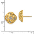 Leslie's 14K Two-tone Polished D/C Love Knot Earrings - Image 4