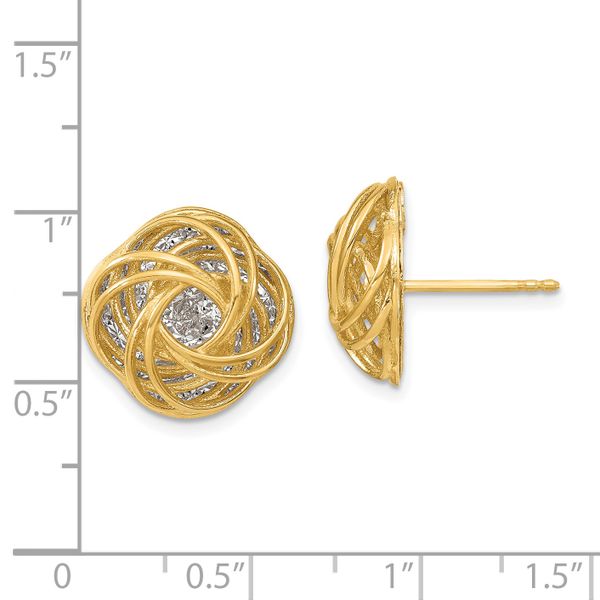 Leslie's 14K Two-tone Polished D/C Love Knot Earrings - Image 4