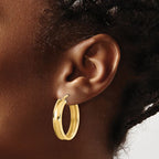 14K Polished Oval Hoop Earrings - Image 3