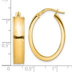 14K Polished Oval Hoop Earrings - Image 4