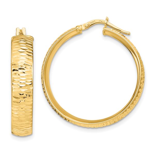 Leslie's 14K Polished D/C Round Hoop Earrings