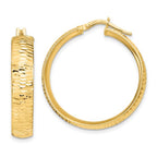 Leslie's 14K Polished D/C Round Hoop Earrings