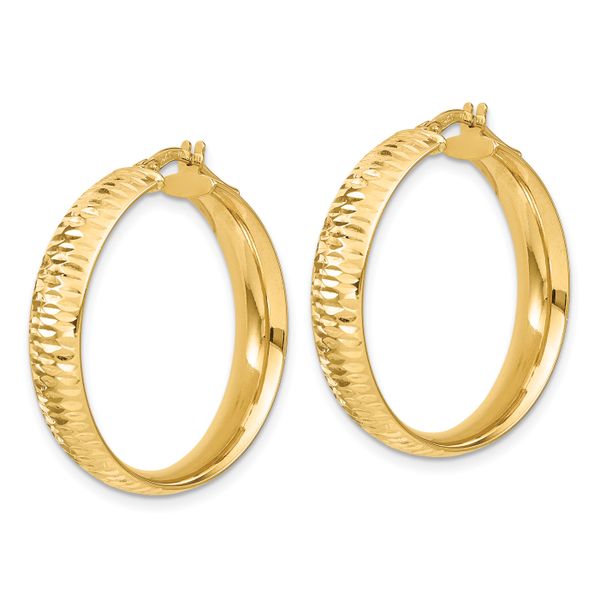 Leslie's 14K Polished D/C Round Hoop Earrings - Image 2