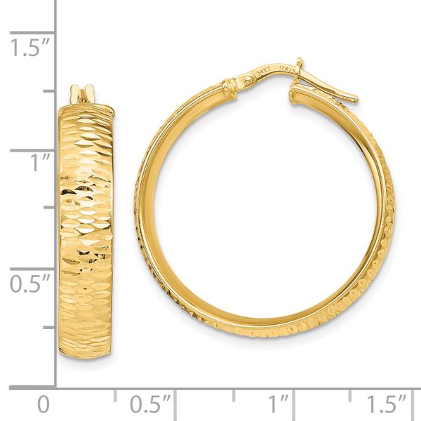 Leslie's 14K Polished D/C Round Hoop Earrings - Image 4