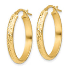 14K Polished D/C Oval Hoop Earrings - Image 2