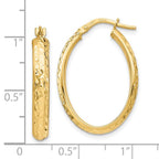 14K Polished D/C Oval Hoop Earrings - Image 4