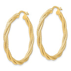 Leslie's 14K Polished Twisted Textured Hoop Earrings - Image 2