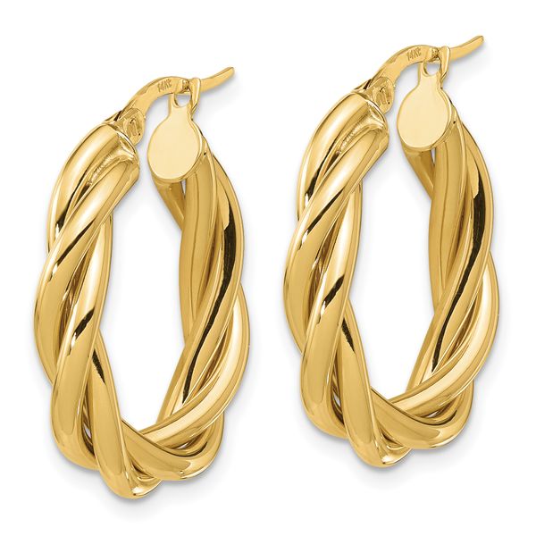 Leslie's 14K Polished Twisted Oval Hoop Earrings - Image 2