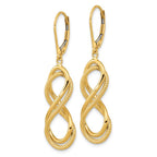 Leslie's 14K Polished Textured Infinity Leverback Earrings - Image 2