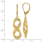 Leslie's 14K Polished Textured Infinity Leverback Earrings - Image 4