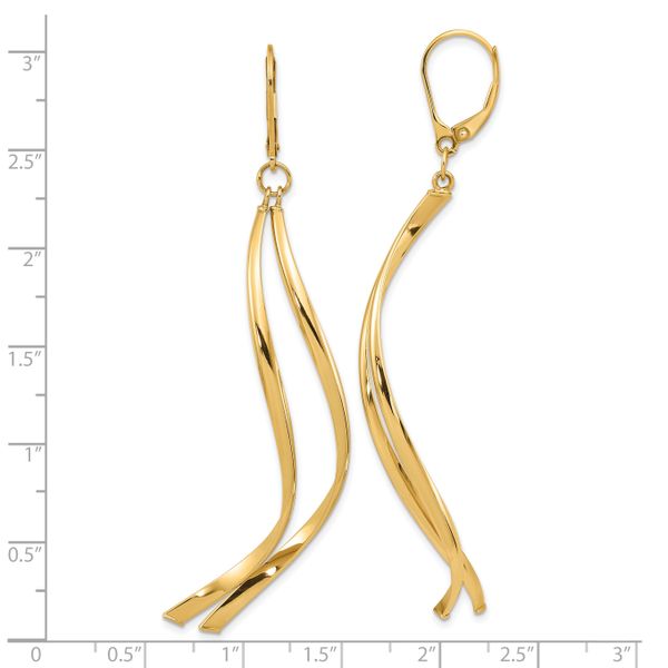 Leslie's 14K Polished Leverback Earrings - Image 4