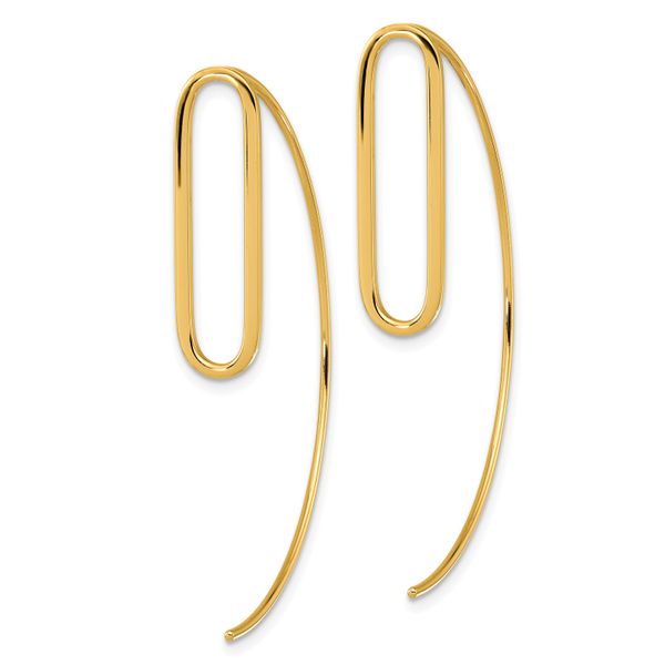 14K Polished Threader Earrings - Image 2