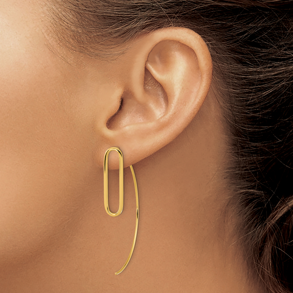14K Polished Threader Earrings - Image 3